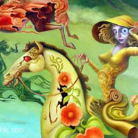 Four Horsepersons of the Shopping Mall - oil on canvas 61 cm x 76 cm